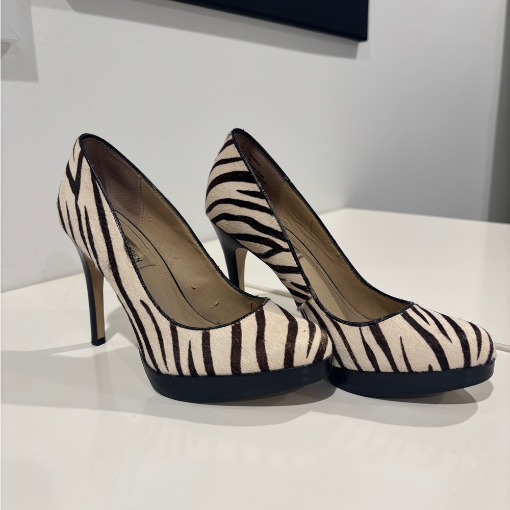 Steve Madden Zebra Print Heels - Black and White